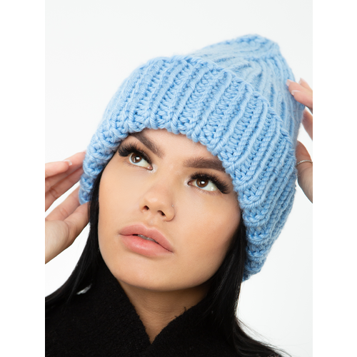 фото Шапка бини семченко в.о., размер 54-58, голубой