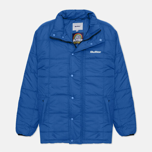  куртка Butter Goods grid puffer зимняя, силуэт прямой, подкладка, размер s, синий