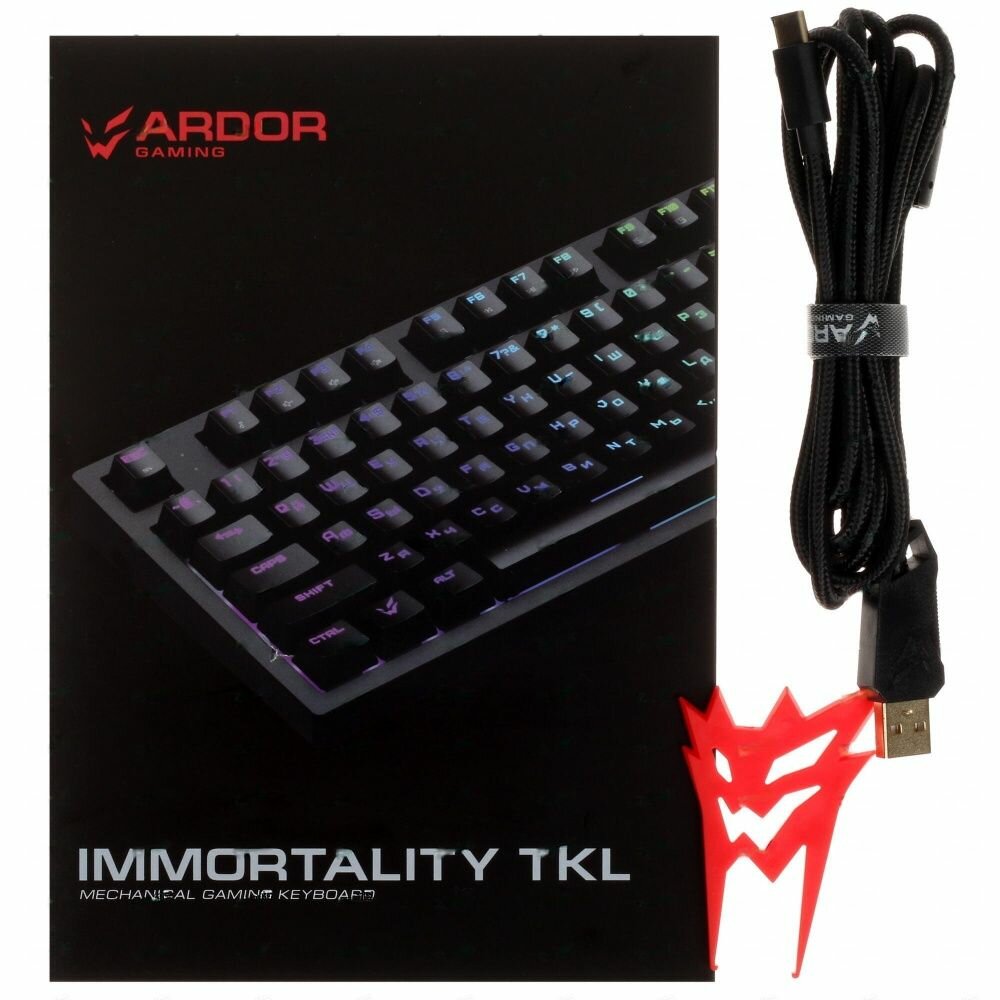 Клавиатура проводная ARDOR GAMING Immortality TKL механическая Gateron Yellow клавиш - 87 USB черная