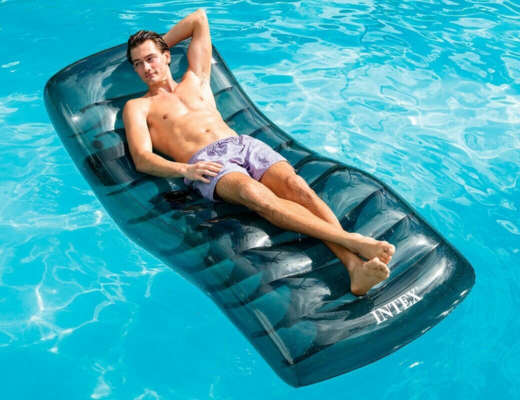 Надувной шезлонг Прозрачный серый, 191х99 см