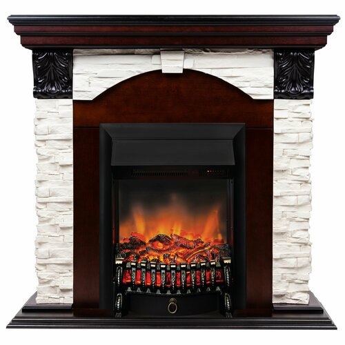 Электрокамин RealFlame DUBLIN LUX STD/EUG AO-215 с очагом Fobos Lux Black (пульт) электрокамин realflame dublin lux ao с kendal 24