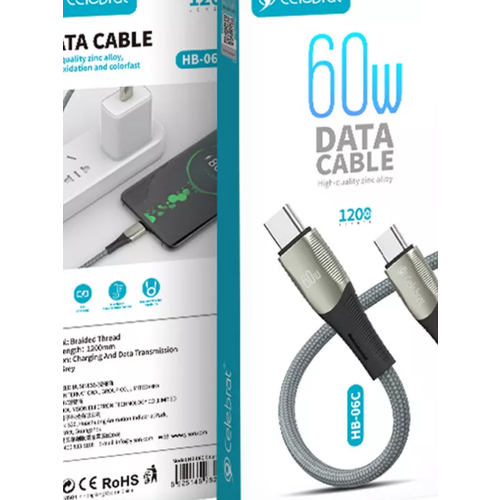 Кабель Celebrate Type-C с быстрой зарядкой 60Вт