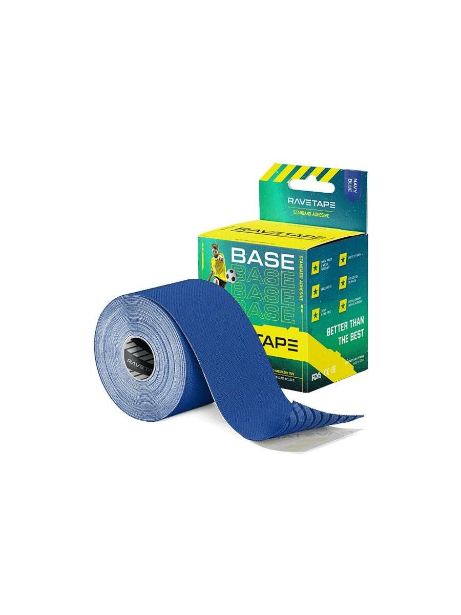 Кинезиотейп RaveTape Base 5×5 Navy Blue