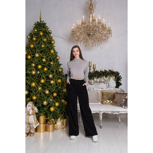 Брюки палаццо , размер 44, черный