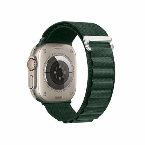 Ремешок для умных часов APPLE Watch 42/44/45/49mm HOCO, WA20, ткань, резина, цвет: зелёный, тёмный