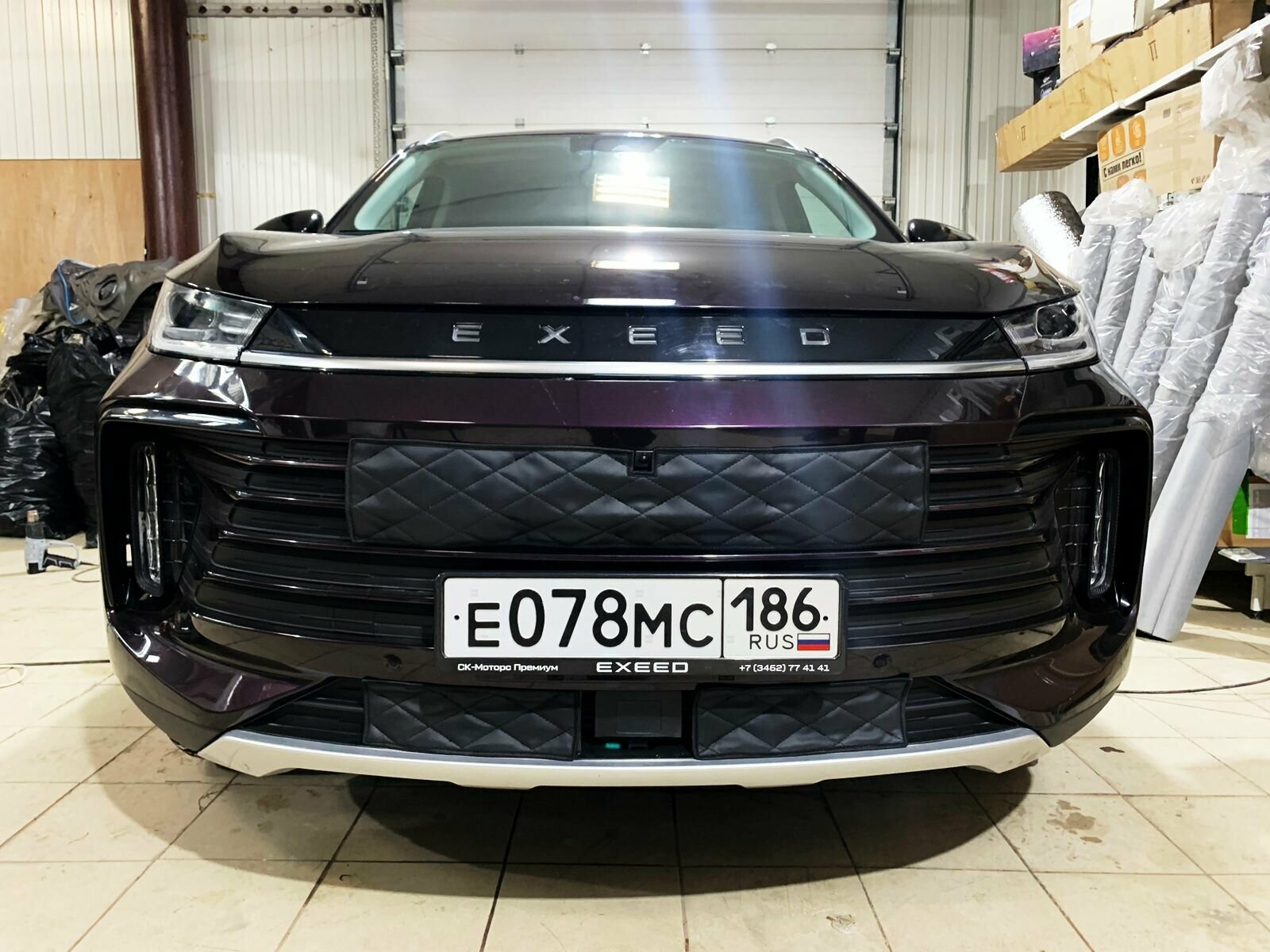 Утеплитель радиатора для Chery EXEED TXL 2021- н. в. Рестайлинг Камера Радар Комплект верх/низ