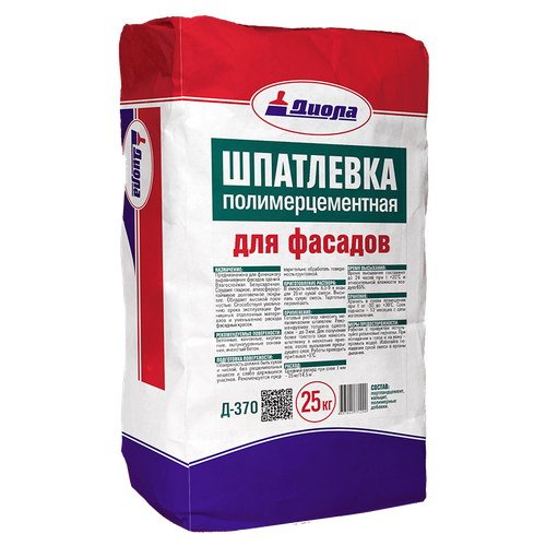 Шпатлевка для фасадов полимерцементная финишная Д-370 Диола 25кг серый