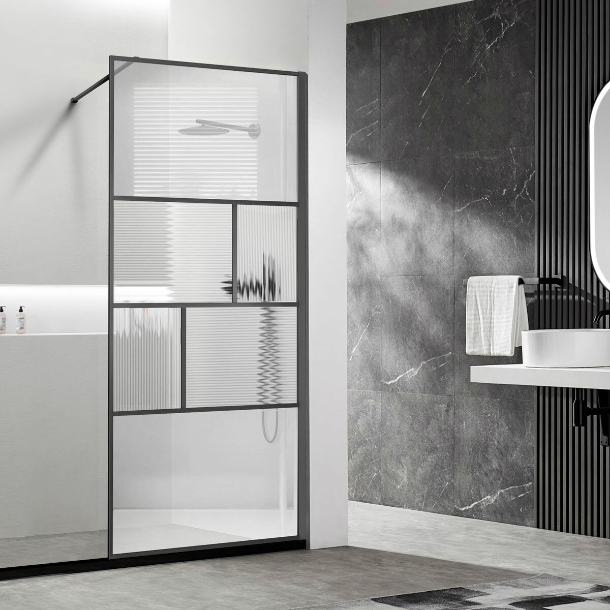 Душевая перегородка Vincea Walk-In 200х90 VSW-1HC900CFGM сталь - фото №1