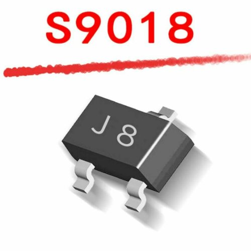 S9018, Транзистор биполярный NPN, 15 В, 50 мА, 0.4Вт, J8, SMD [SOT-23]
