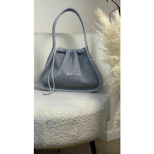 фото Сумка торба alexander wang, серебряный