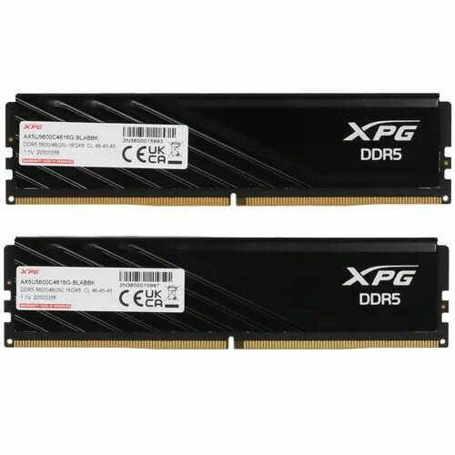 Модуль памяти DDR5 2x16Gb 5600MHz A-Data Lancer Blade Black (ax5u5600c4616g-dtlabbk) .