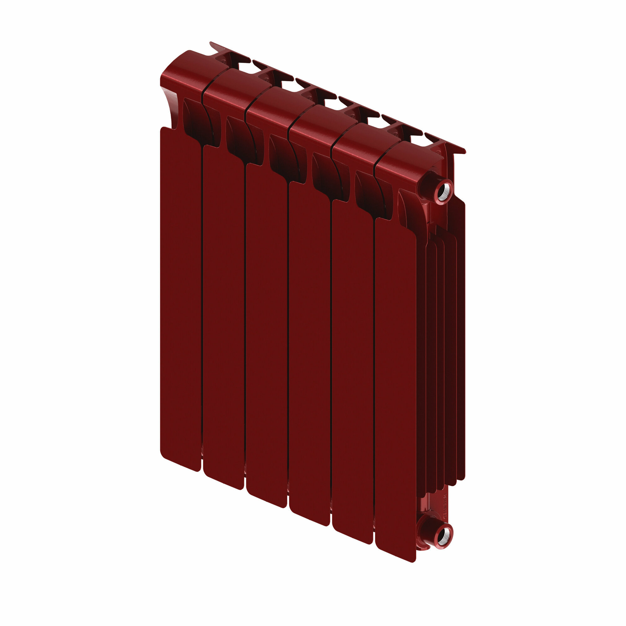 Радиатор биметаллический Rifar Monolit 500 6 секций, бордо - фото №9
