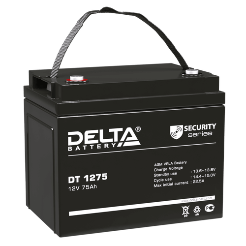 delta dt 1275 75 а ч 12в свинцово кислотный аккумулятор Delta DT 1275 (75 А\ч, 12В) свинцово- кислотный аккумулятор