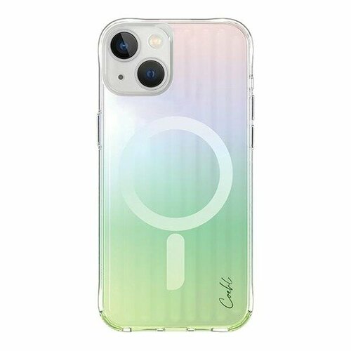 Uniq разноцветный пластиковый чехол для iPhone 15, COEHL Linear Iridescent (MagSafe)