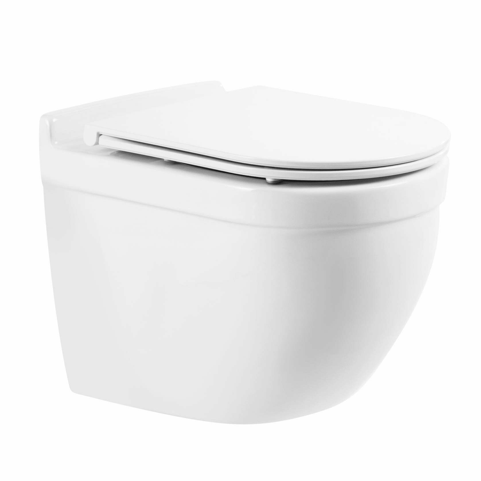 фото Унитаз подвесной BelBagno Senso-R (360х520х410) безободковый, белый BB017CHR