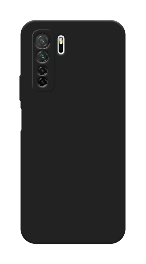Матовый силиконовый чехол на Huawei P40 lite 5G / Хуавей P40 Lite 5G с защитой камеры, черный