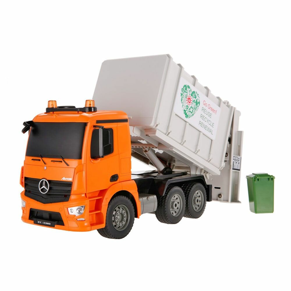 Машина-Мусоровоз на РУ (звук) в коробке механизм подъема корзины E560-003 Double Egle - фото №15