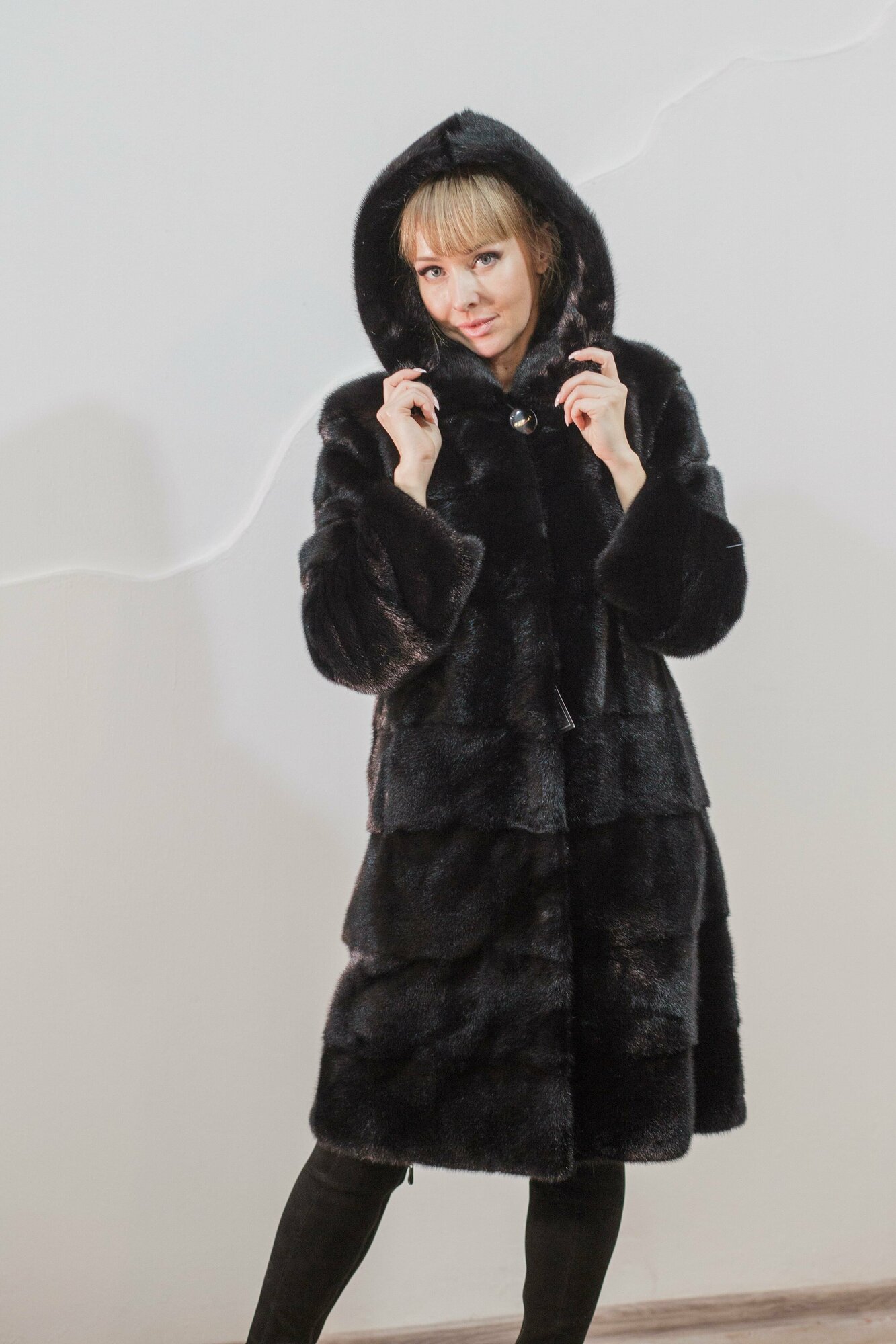 Шуба классика МК СТИЛЬ, размер 40, черный