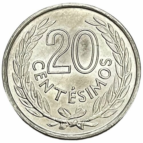 Уругвай 20 сентесимо 1965 г. монеты 4шт 20 50 сентесимо 1 5 песо 1965 1989 уругвай