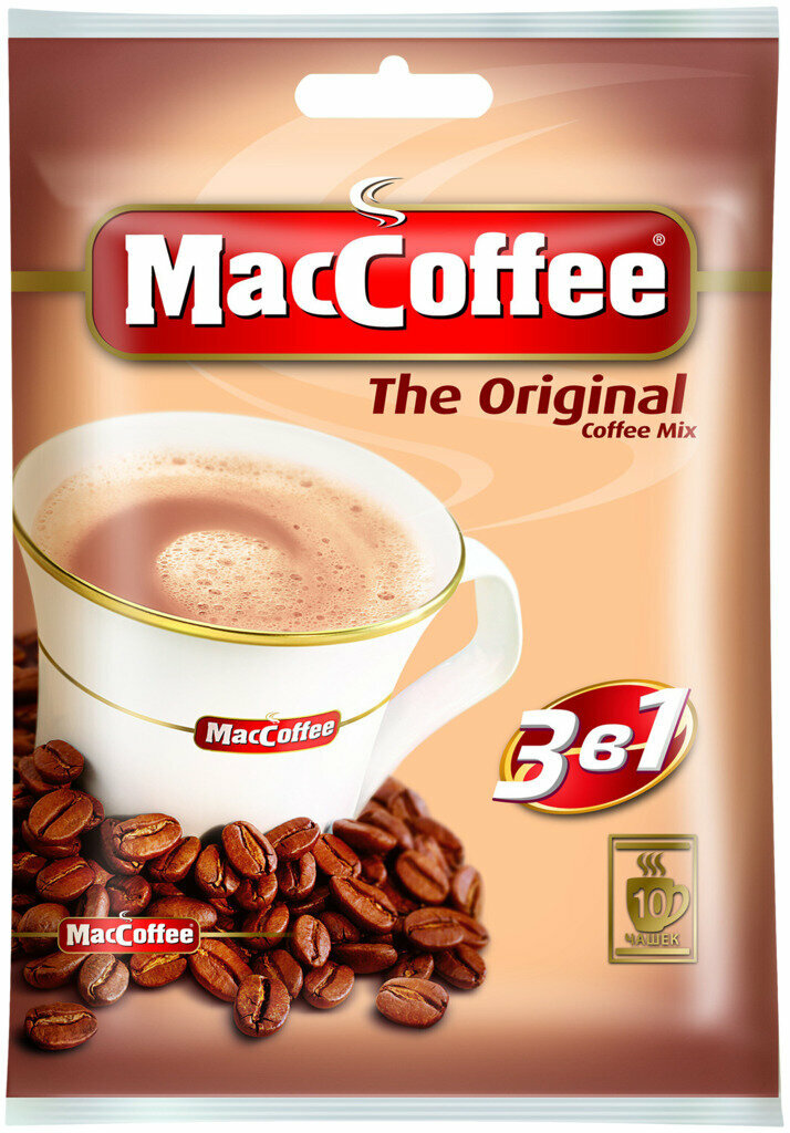 Напиток кофейный растворимый MACCOFFEE 3в1, 10пак - 2 шт.