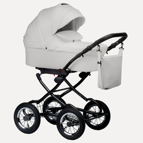 Изображение товара Коляска 2 в 1 Indigo Barbara Eco Classic универсальная, всесезонная, белая кожа