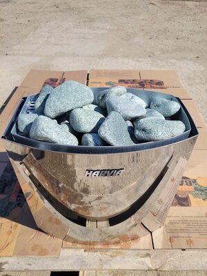 Камни для бани Жадеит галтованный 8-15 см упаковка 10 кг