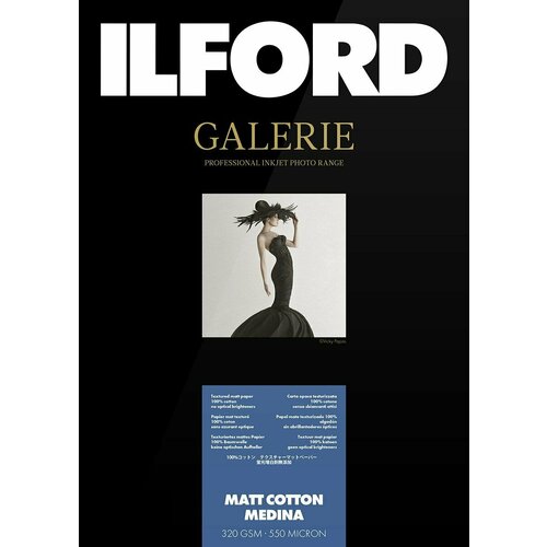 Фотобумага ILFORD Galerie Matt Cotton Medina, 1 рулон, 17 - 43,2cm x 15m (GA6994432016) фотобумага ilford galerie smooth cotton sonora мягкая матовая 61 см x 15 м