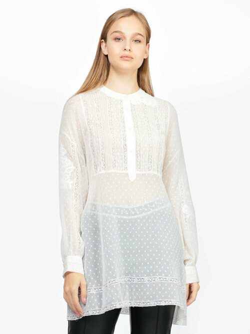 Блуза  Ermanno Ermanno Scervino, размер 38, бесцветный, белый