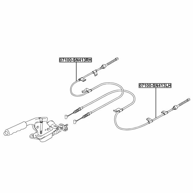 Трос ручного тормоза левый FEBEST 07100-SN413LH для автомобилей Suzuki.