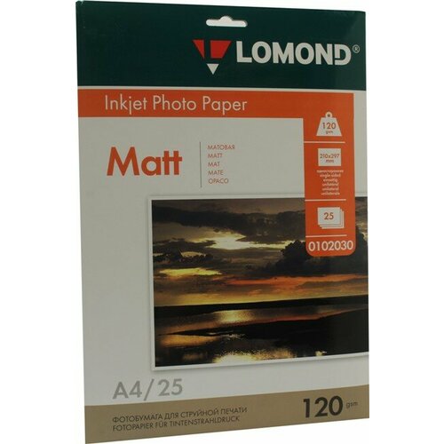 Бумага Lomond A4 120г/м2 , матовая фотобумага lomond warm a4 240g m2 матовая односторонняя 50 листов 0102090