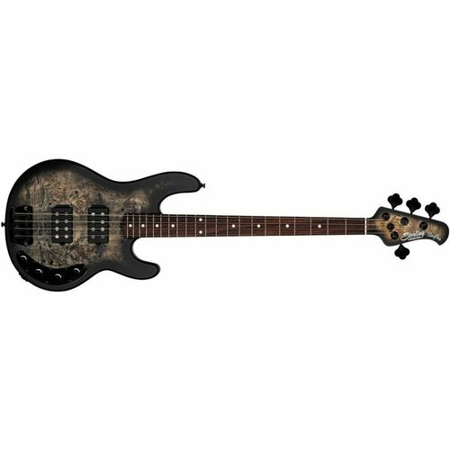 Бас-гитара Sterling by MusicMan StingRay HH Poplar Burl Top Trans Black гитара 4 струны