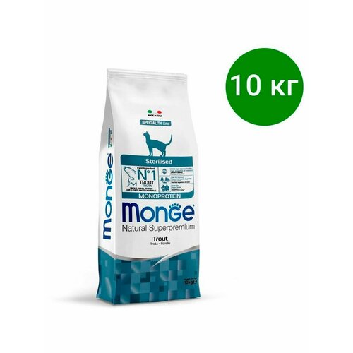 Корм Monge Cat Monoprotein Sterilized (Форель) monge speciality monoprotein cat sterilised duck монобелковый для взрослых кастрированных котов и стерилизованных кошек с уткой 10 10 кг