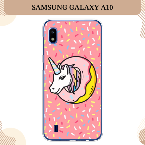 Силиконовый чехол Единорог в пончике на Samsung Galaxy A10 / Самсунг Галакси А10 силиконовый чехол единорог на пончике на samsung galaxy a10