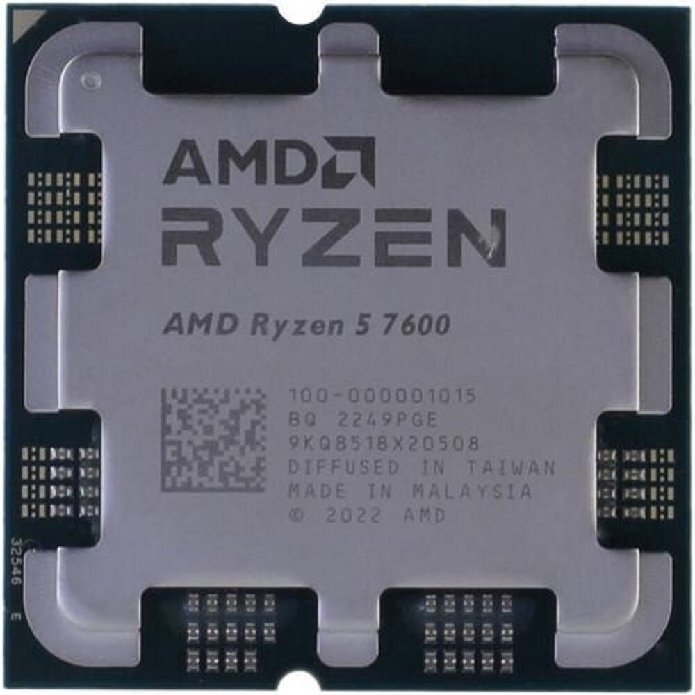 Amd Процессор CPU AMD Ryzen 5 7600 (100-000001015) {Raphael, 6C/12T, 3.8/5.1GHz, 32MB, 65W} OEM