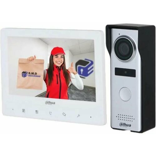 smart video doorbell intercom system with camera unlock talk video digital peephole door phone video intercom for home DAHUA DHI-KTA04, Video Intercom KIT