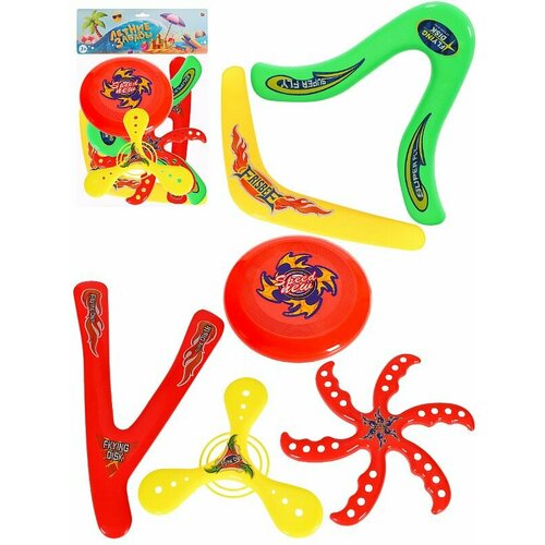 Набор Веселье 3530 см 7 предметов бумеранги лет тарелка в пакете Арт ИК-2030 ИК-2030 794₽