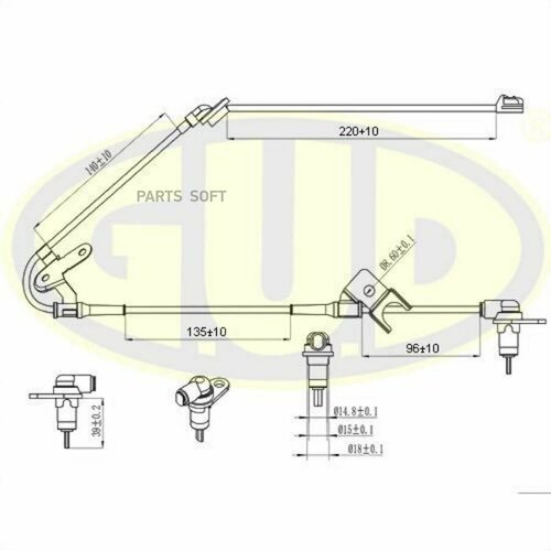 GUD GABS02021 датчик ABS задн MAZDA 626 прав 3300₽