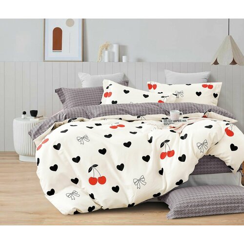 Комплект постельного белья, евро, сатин, 100% хлопок, 4 наволочки