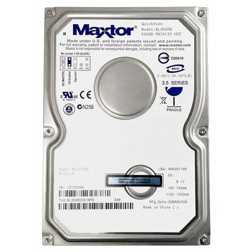 Жесткий диск Maxtor 250Gb 6L250R0 7200 IDE 35 HDD 7430₽