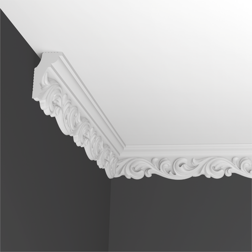 Плинтус потолочный для натяжных потолков полистирол Format 206057 белый 28х53х2000 мм 848₽