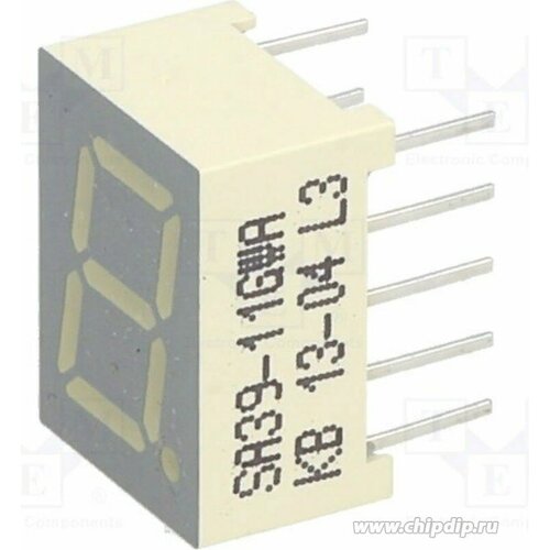 SA39-11GWA, Индикатор зеленый, 9.9мм, 7х1, 6.4мКд общий анод