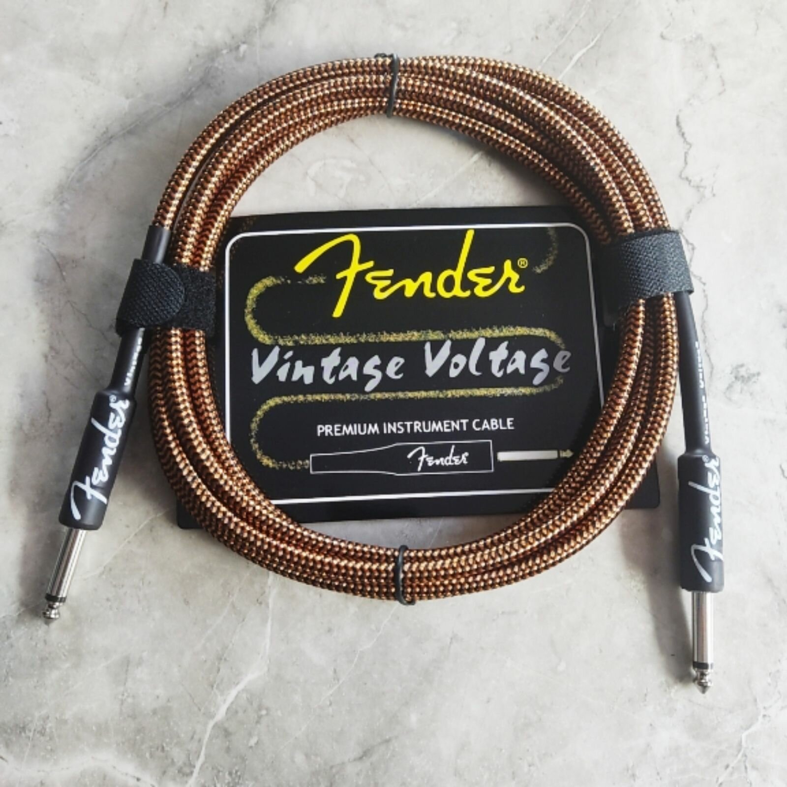 Премиум гитарный кабель 3 метра 6.3 jack Fender Vintage Voltage коричневый шнур для для электрогитары электроакустической провод для комбика.