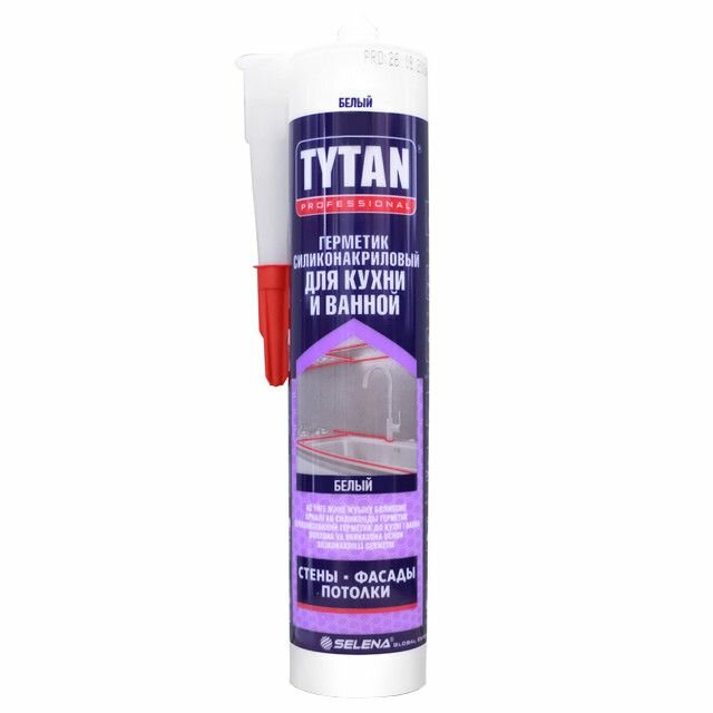 Герметик силиконакриловый TYTAN Professional для кухни и ванной 280мл белый