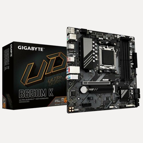 Изображение товара Материнская плата GIGABYTE B650M K , AM5, DDR5, microATX, 8+2+1 VRM