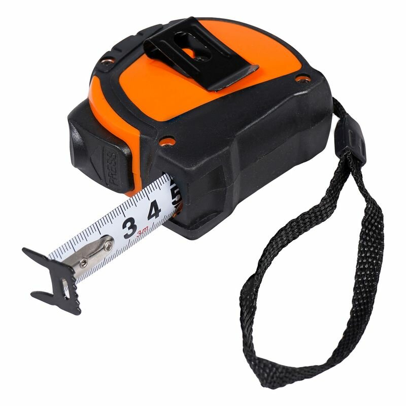 Рулетка в прорезиненном корпусе 3мх16мм PRO, автостоп, дв. зацеп, дв. шкала (ATBQ015) — фото 1