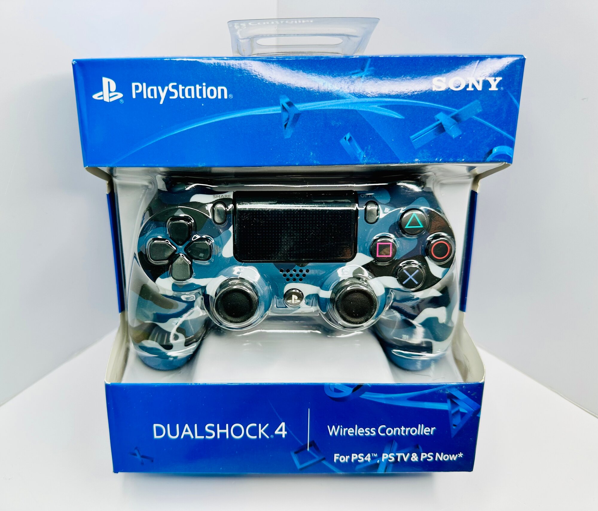 Геймпад беспроводной "Синий Камуфляж" Джойстик для PS4/ПК/Смартфон/Ноутбук
