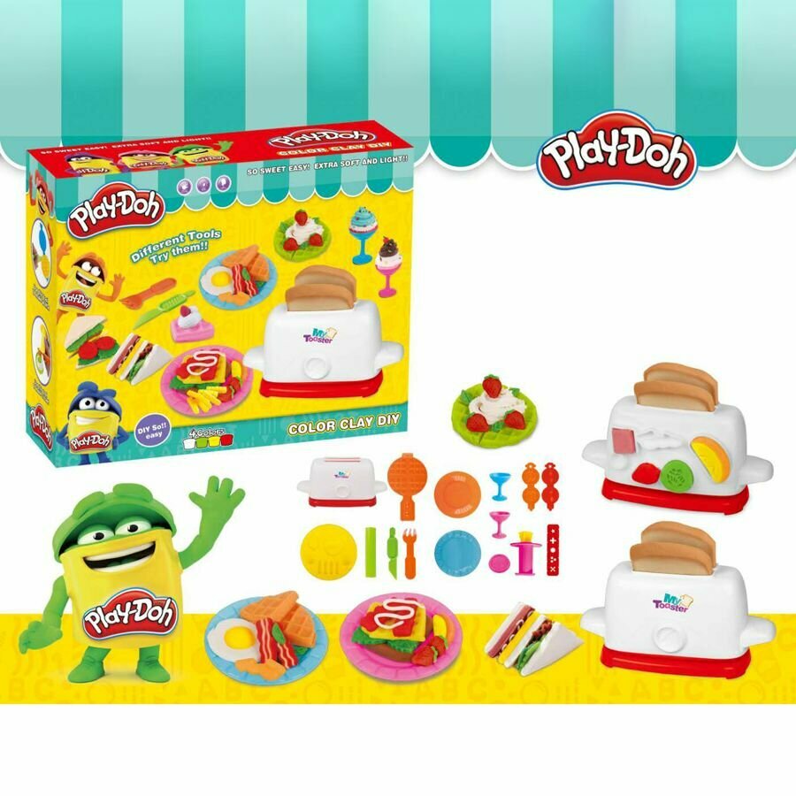 Набор для лепки Play-Doh Кухня: Тостер 4 цвета (инструменты, формочки, фигурка)