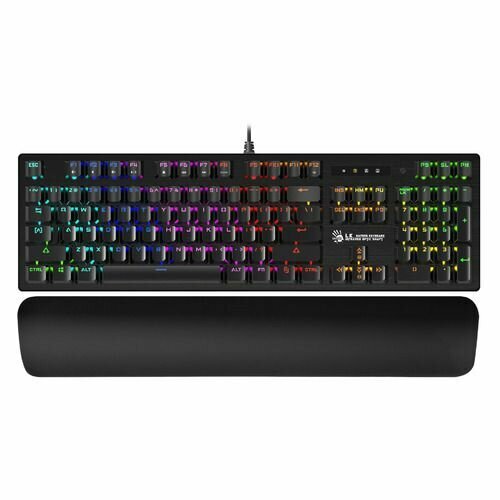 Клавиатура A4TECH Bloody B825R USB c подставкой для запястий черный b825r red switches 7619₽