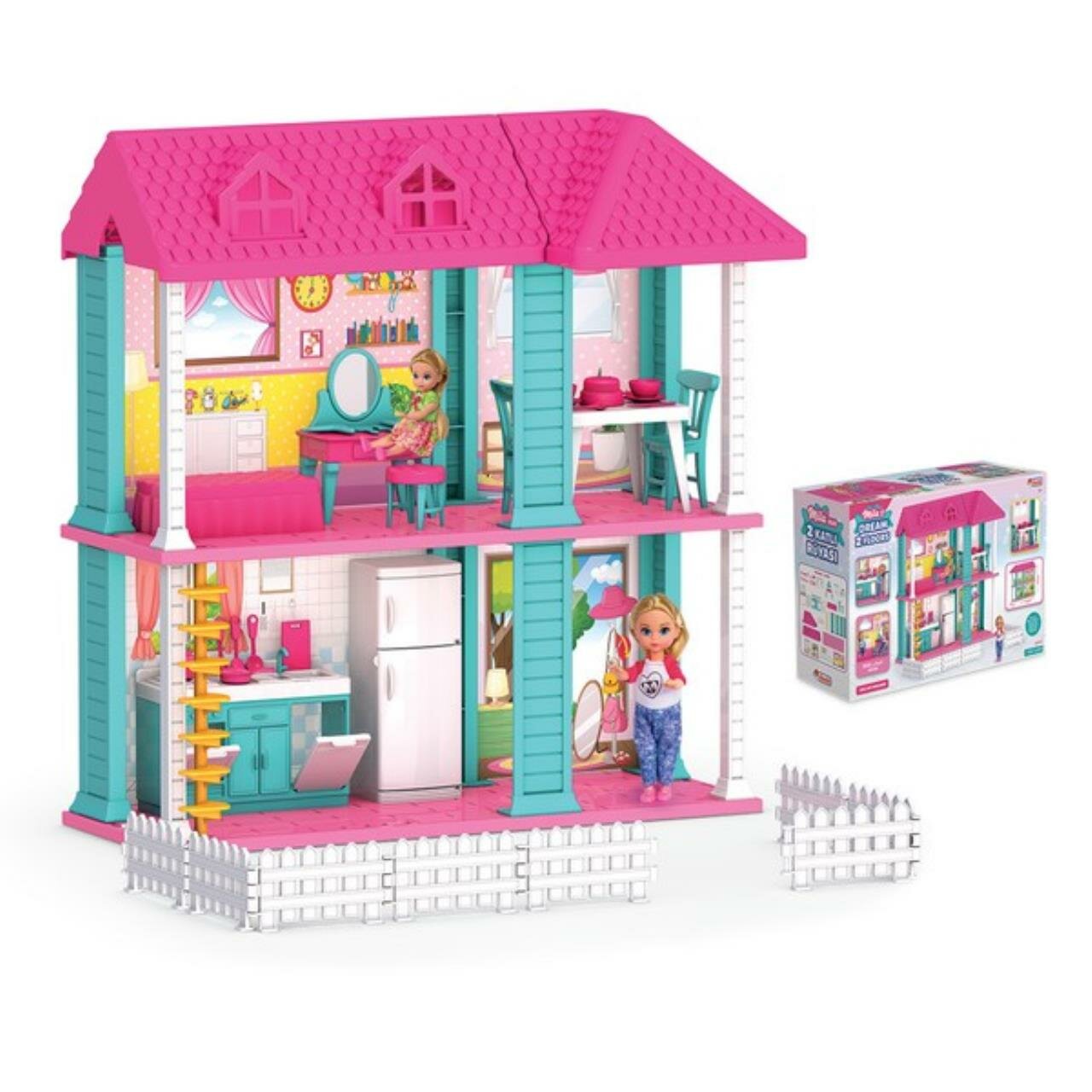Игрушка "Дом для куклы" Mila's dream 2 floors, с аксесс, DeDe, в к 28x43x13,5 см