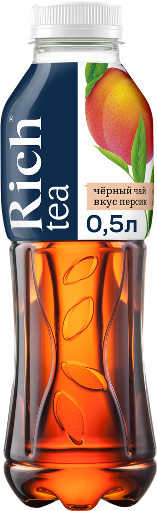 Напиток RICH Черный чай со вкусом персика, 0.5л